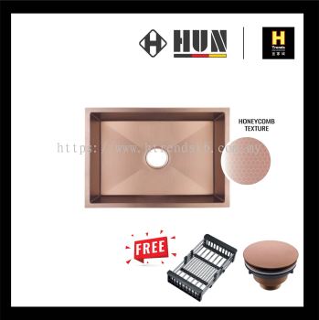 HUN Honeycomb Nanotech Kitchen Sink - Single Bowl (Nano Rose Gold) HKS542