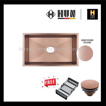 HUN Honeycomb Nanotech Kitchen Sink - Single Bowl (Nano Rose Gold) HKS543