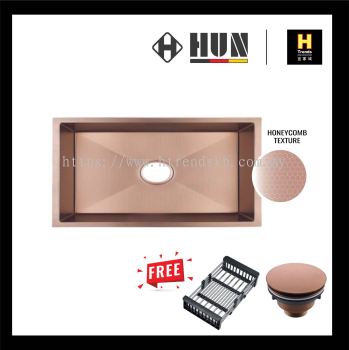 HUN Honeycomb Nanotech Kitchen Sink - Single Bowl (Nano Rose Gold) HKS544