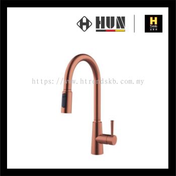 HUN Single Lever Sink Mixer (3 Way) With Pull-Out Tap (Rose Gold) HWT645