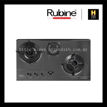 Rubine Fasco Series 3 Burner Build In Gas Hob (Titanium Grey Stainless Steel) RGH-FASCO+3B-86TG