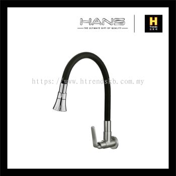 Hans Single Black Flexi Wall Mounted Sink Tap HWST36380A