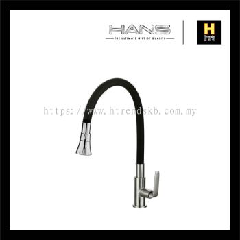 Hans Single Black Flexi Pillar Mounted Sink Tap HPST36180A