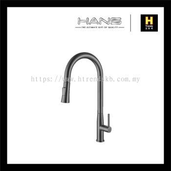 Hans Gun Metal Dual Function Pull Out Pillar Sink Tap HPST36174GY