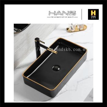 Hans Table Top Art Basin (Black Gold) WB6035AA