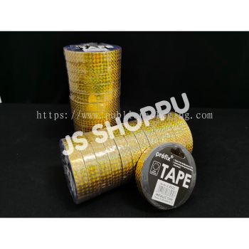 Gold Tape / Laser Tape / Foil Tape / Biscuit Tape / Metallic Cellphone Tape 15mm (W) x 20meter (L)