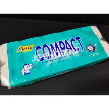 Cutie Compact Toilet Tissue / Tissue Tandas (10 rolls / pkt)