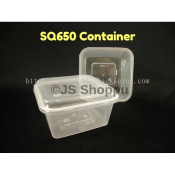 SQ650 Square Plastic Disposable Food Container (50pcs+-)