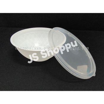 1050ml Round Disposable Plastic Food Container with Lid (50pcs卤) / 1050 / Bowl Shape Disposable Container 1050 ml