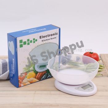 B-05 Digital Electronic Scale 5kg x 1g / Household Weighing Scale With Plastic Bowl / Kitchen Scale / Weight Scale