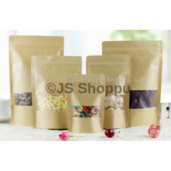 Brown Kraft Paper Zipper Bag / Zip Lock Bag / Ziplock Stand Up Bag / Kraft Paper Packaging Bag / stand Zip