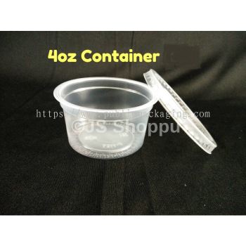 4oz Round Container (100pcs卤) / Disposable Plastic Food Container / Bekas Dadih / Jelly / Jeli