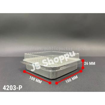 4203-P Aluminium Foil Tray with Clear Lid (10 sets 卤) / Rectangle / Rectangular / Foil Tray 4203 - P