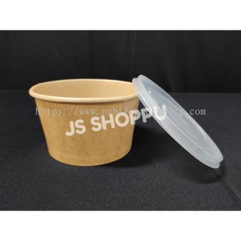 850 Disposable Paper Bowl with Lid (50pcs卤) - Brown / White Paper Bowl / Mangkuk Kertas