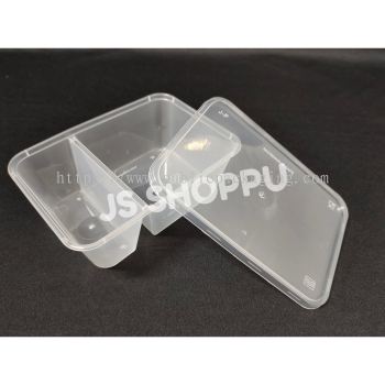 1000 DS / FC 1000 Two (2) Compartment Plastic Disposable Food Container (50pcs+-)