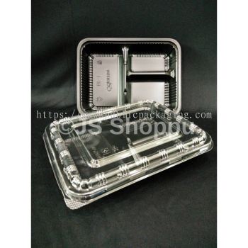 3 Compartment Lunch Box (50pcs卤) BT 1 / Disposable PP Lunch Box / Kotak Nasi