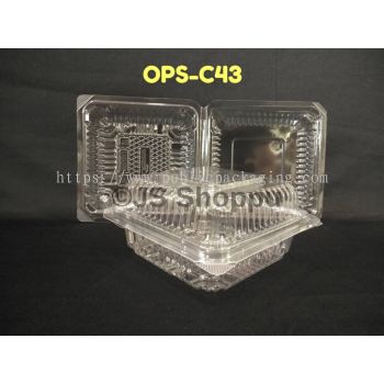 Kuih Container OPS-C43 / Disposable Plastic Clear Bakery Container (100pcs+-) / OPSC43 / C43 / OPC43