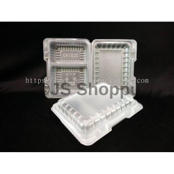 2 Compartment Lunch Box (50pcs卤) STP CA182C / Disposable PP Lunch Box / Kotak Nasi