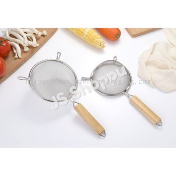 304 Stainless Steel Wooden Handle Binaural Strainer Colander 不锈钢木柄双耳过滤网漏勺