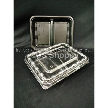 2 Compartment Lunch Box (50pcs卤) BT 2 / Disposable PP Lunch Box / Kotak Nasi / BT2