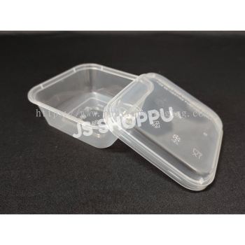 SQ350 Square Plastic Disposable Food Container (50pcs+-)