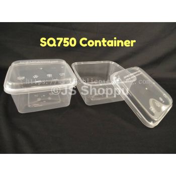 SQ750 Square Plastic Disposable Food Container (50pcs+-)