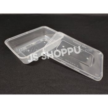 500ml Rectangular Plastic Disposable Food Container (50pcs+-)