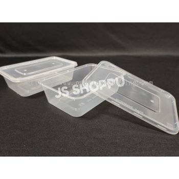 650ml Rectangular Plastic Disposable Food Container (50pcs+-)