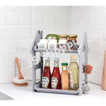 Kitchen Three-tier Spice Organizer Storage Rack Rak Dapur Toilet Serbaguna 厨房三层调味品置物架