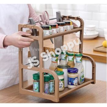 Kitchen Dish Rack 2 Layer With Hanger / Rak Dapur / 双层调味料碗碟置物架