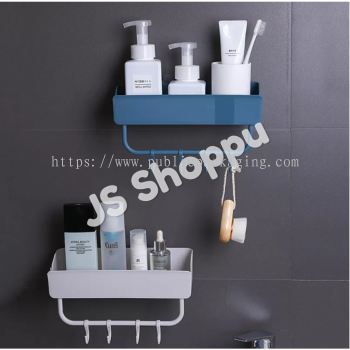 Simple And Seamless Rectangular Wall Hanging Rack With Hook 无痕长方形壁挂带挂钩置物架