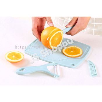 Kitchen Knife 3pcs Set / Fruit Knife / Pemotong Sayur Dadu Multi Slicer 水皮水果刀沾板三件套