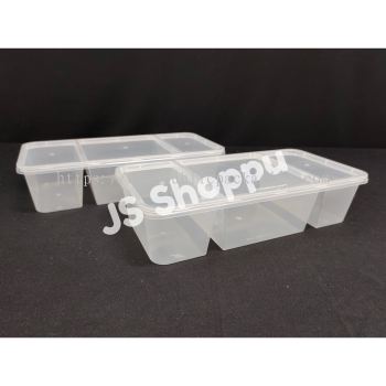 1300TC 3 Compartment PP Lunch Box with Lid (50pcs卤) / Disposable Plastic Food Box / Bento Box / 1300 TC