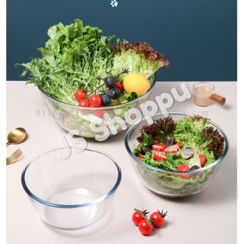 Thicken Kitchen Salad Bowl Heat-Resistant Soup Glass Bowl Transparent And Basin Egg Beater 厨房沙拉碗耐热汤玻璃碗透明和面盆打蛋盆