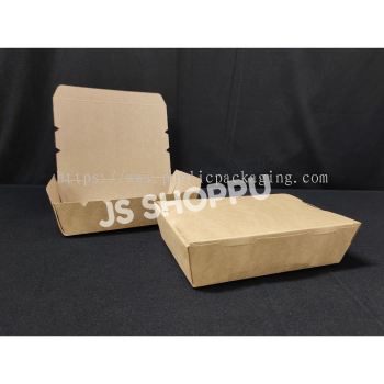 Large Paper Lunch Box - Brown (50pcs卤) Large 1600 ml / Disposable Paper Lunch Box