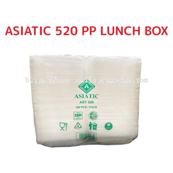 Asiatic 520 PP Lunch Box/Good Quality/Disposable Lunch Box/Kotak Nasi/Kotak Bungkus/������� (100pcs��)