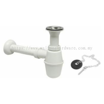 H35-TPE-9204 TPE-9204 32mm 1 1/4'' Plastic Bottle Trap c/w Waste, Plug & Chain