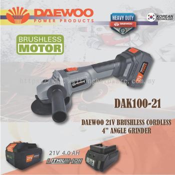 DAEWOO 21V BRUSHLESS 4" ANGLE GRINDER