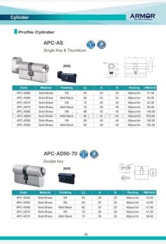 APC profile cylinder single key and thumbturn lock