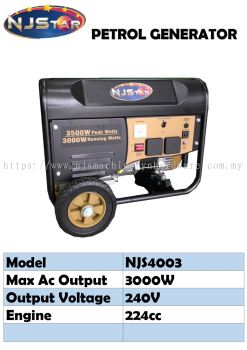 NJSTAR 3000W PETROL GENERATOR NJS4003P