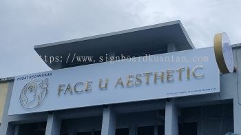 FACE U AESTHETIC STAINLESS STEEL 3D BOX UP SIGNAGE AT KUANTAN