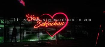 VILLA CHEE SEKINCHAN ALUMINIUM BIG 3D BOX UP LETTERING SIGANGE SIGNBOARD AT PAHANG TERENGGANU