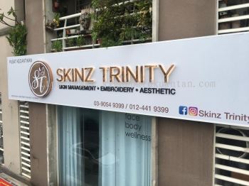 SKINZ OUTDOOR STAINLESS STEEL 3D BOX UP LED BACKLIT SIGNAGE AT INDERA MAHKOTA KUANTAN PAHANG MALAYSIA