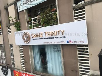 SKINZ OUTDOOR STAINLESS STEEL 3D BOX UP LED BACKLIT SIGNAGE AT KEMAMAN KUALA TERENGGANU MALAYSIA