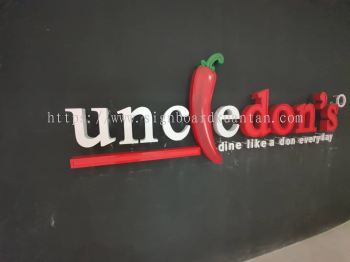 UNCLE DON'S INDOOR 3D LED FRONTLIT SIGNAGE AT KUANTAN  AIR PUTIH 