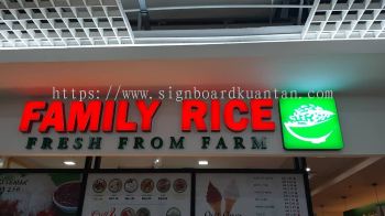 FAMILY RICE INDOOR 3D LED FRONTLIT SIGNAGE AT KUANTAN AIR PUTIH 