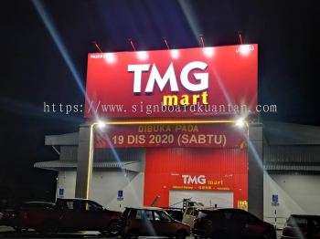 TMG MART  BILLBOARD SIGNBOARD WITH 3D LED FRONTLIT LETTERING & LOGO AT KUANTAN 