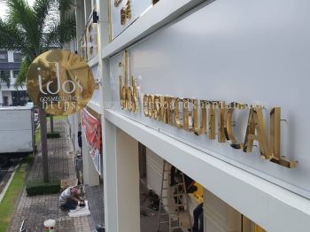 IDOS COSMECEUTICAL OUTDOOR STAINLESS STEEL 3D LETTERING SIGNBOARD & DOUBLE SIDE SIGNBOARD KUANTAN