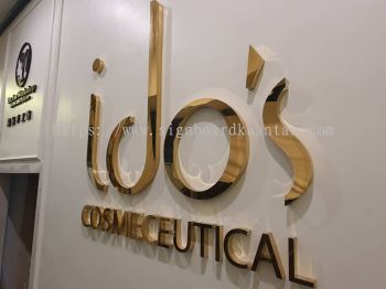 IDOS COSMECEUTICAL INDOOR STAINLESS STEEL 3D LETTERING SIGNAGE 