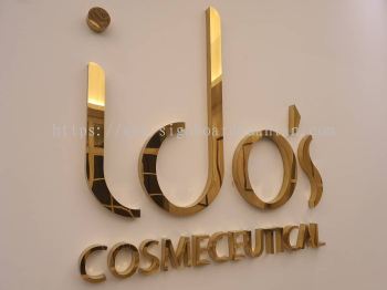 IDOS COSMECEUTICAL INDOOR STAINLESS STEEL 3D LETTERING SIGNAGE 